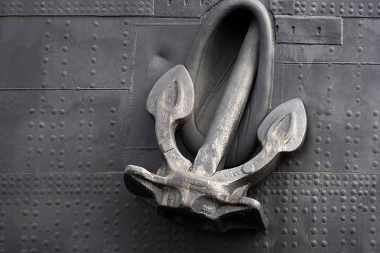 Black Anchor Hangs Onboard The Old Ice Breaker