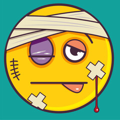 Bruised and battered Emoticon