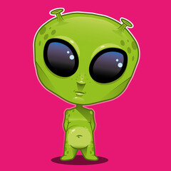 Cute green alien
