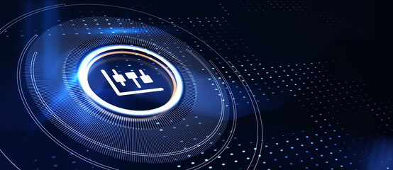 Business, Technology, Internet and network concept. Financial Graph. Stock Market chart. Forex Investment. 3d illustration