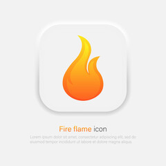 Fire, flame. Ignite gradient icon in trendy neumorphism style. Vector EPS 10
