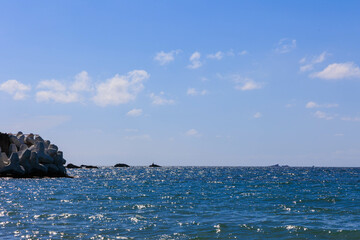 晴天の透き通った海「長崎市高浜海水浴場」
