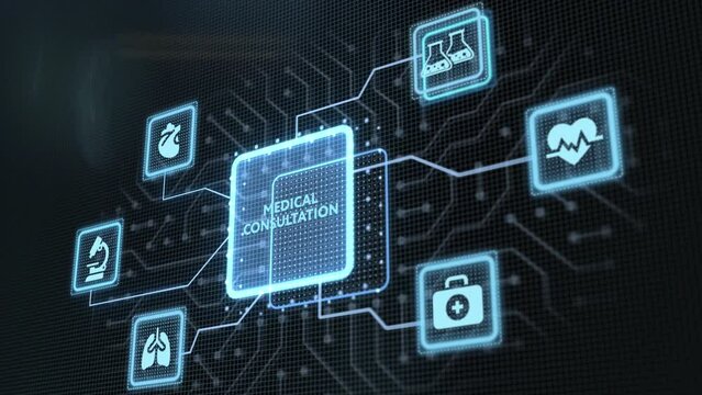 Modern technology in healthcare, medical diagnosis. Medical Consultation Online.