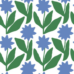 Pattern of modern exotic flowers. Creative collage modern floral seamless pattern. Fashion template with flowers and leaves for textiles, printing, clothing, packaging, decor and wallpaper. 