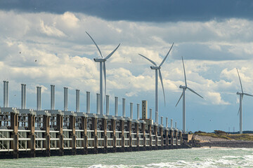 storm surge barrier on the dutch north sea