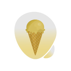 brown color ice cream .food vector illustration