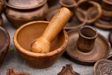 mortar and pestle with spices