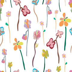 Spring time flowers seamless pattern design vector illustration
