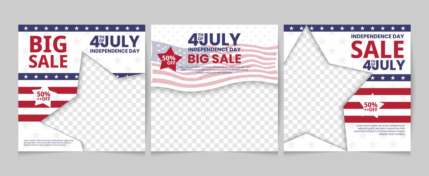 social media post template for US independence day sale