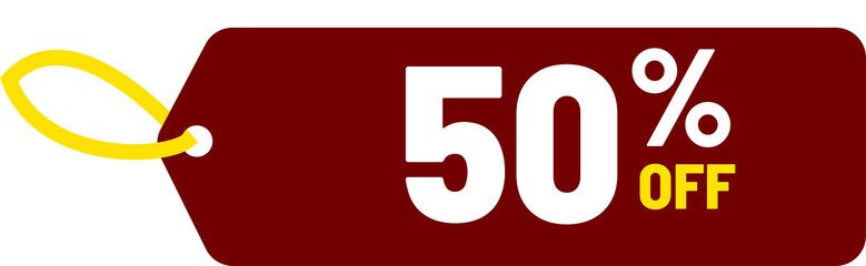 50% off illustration for promotions, discounts and offers