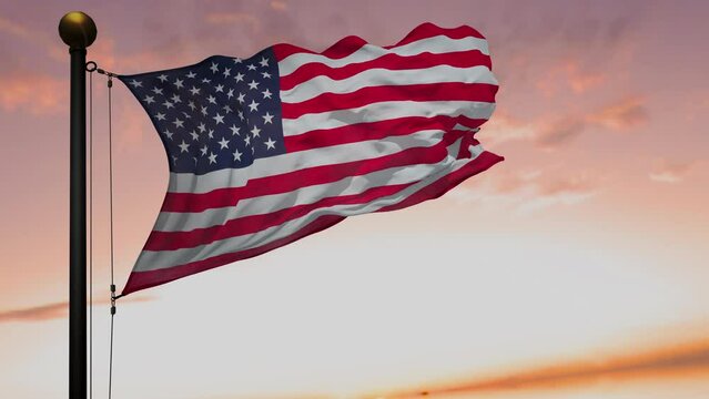 Slow Motion United States Flag