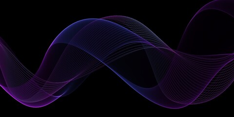 Abstract background with flowing grid line. Dynamic waves