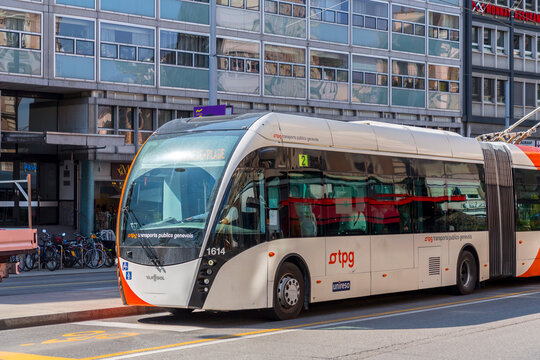 Public trolley bus in Geneva, Switzerland