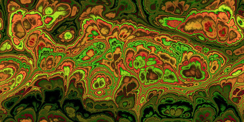 green orange multicolored marbled seamless tile fractal design