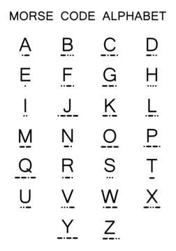 Morse Code Alphabet. Designed On White Background. Vector Illustration.
