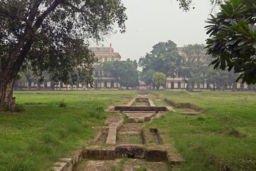 archaeological remains at red fort, delhi, india 