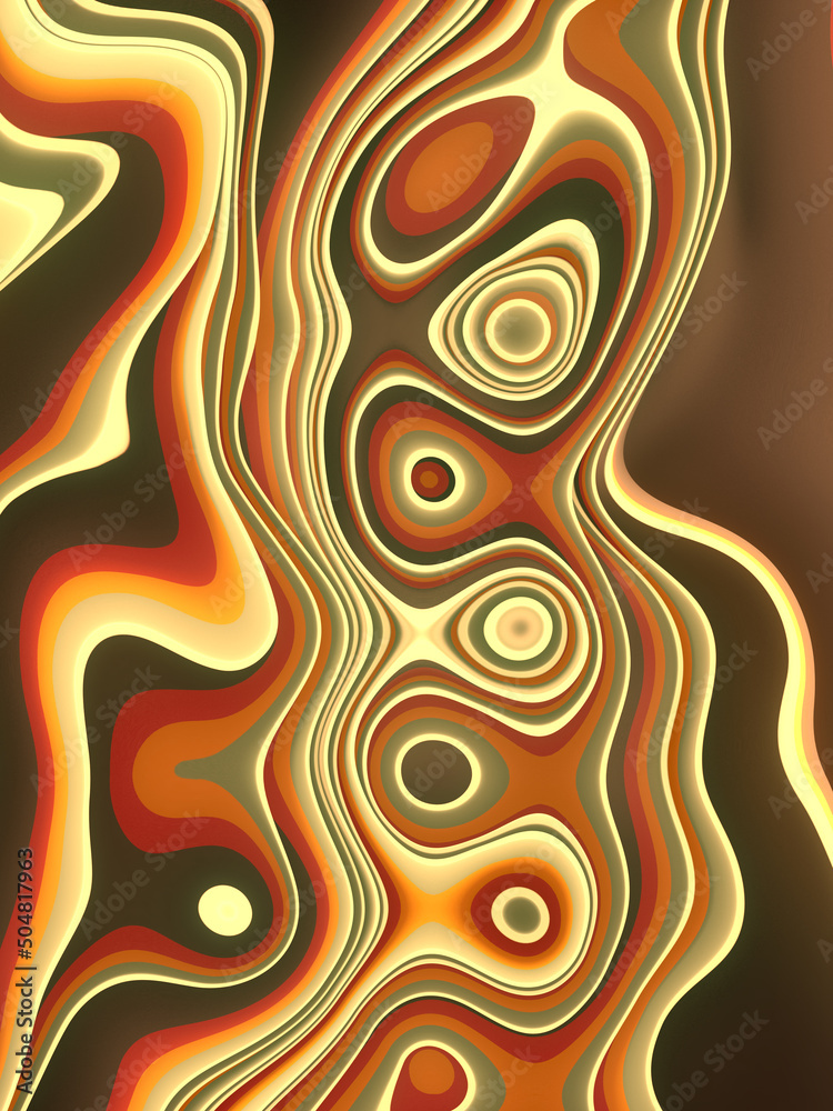 Aufkleber Trendy wavy vertical art background. Wave pattern. 3d rendering digital illustration
