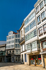 Traditional architecture in A Coruna - Galicia, Spain