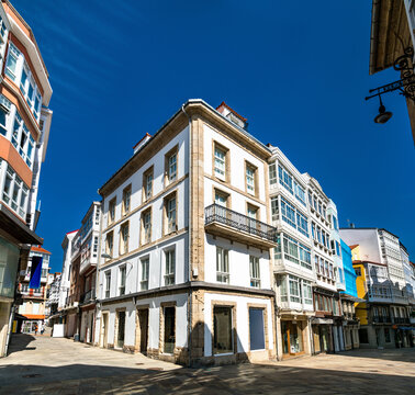 Traditional architecture in A Coruna - Galicia, Spain