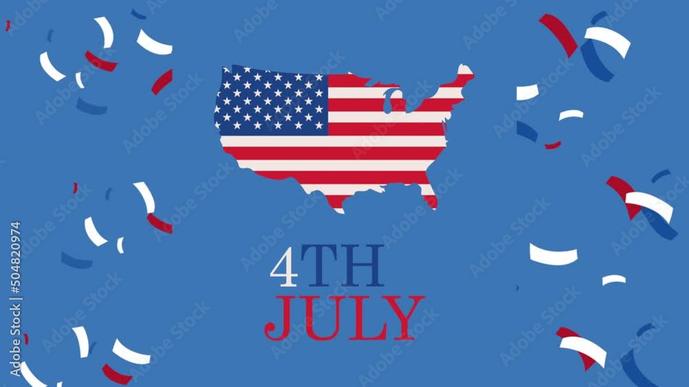 Poster 4th of july lettering animation