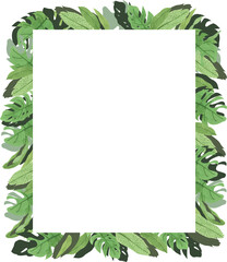 8x10 Watercolor green leaves frame collection