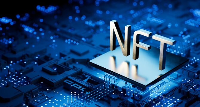 NFT non fungible token, crypto art, crypto currency technology	

