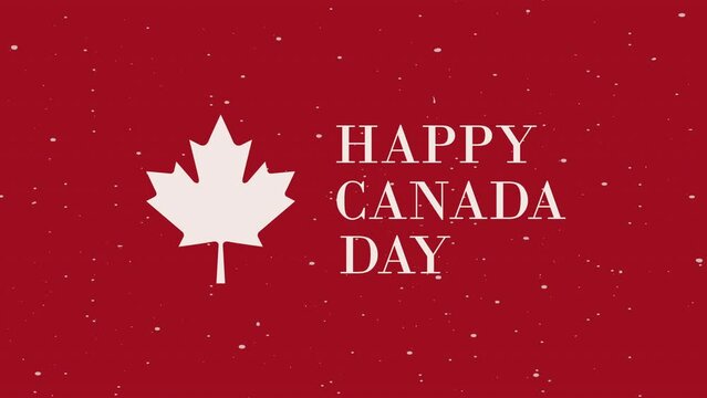 happy canada day lettering animation