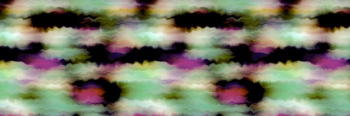 Funky summer ombre tie dye batik stripe border pattern. Seamless stain space dyed striped effect fashion trim edging. Washed out boho beach wear ribbon endless tape.