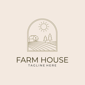 farmhouse badge logo vector illustration design