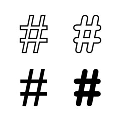 Obraz premium Hashtag icons vector. hashtag sign and symbol