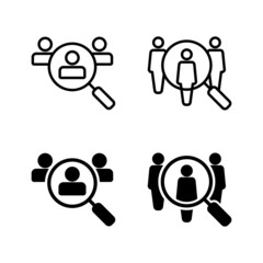 Hiring icons vector. Search job vacancy sign and symbol. Human resources concept. Recruitment