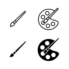 Paint icons vector. paint brush sign and symbol. paint roller icon vector