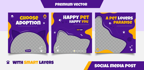 Pet adoption social media post template