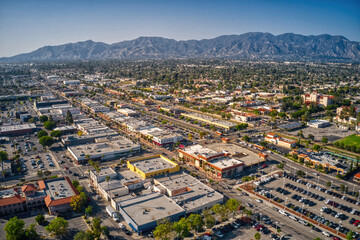 Aerial View of the San Fernando, California Downtown Business Center