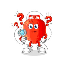 gas cylinder searching illustration. character vector