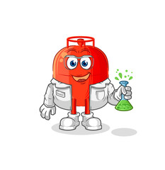 gas cylinder scientist character. cartoon mascot vector