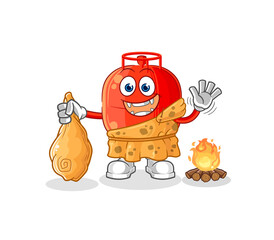 gas cylinder ancient cartoon. cartoon mascot vector