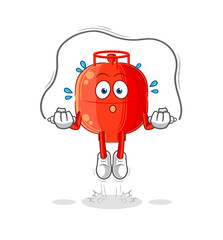 gas cylinder jump rope exercise. character vector