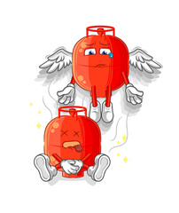 gas cylinder spirit leaves the body mascot. cartoon vector