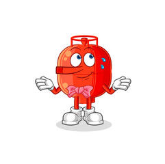 gas cylinder lie like Pinocchio character. cartoon mascot vector