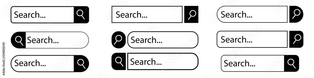 Poster search bar icon. computer interface. search form template. ui design concept. vector illustration. s