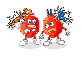 gas cylinder arguing each other cartoon vector