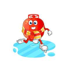 gas cylinder ice skiing cartoon. character mascot vector