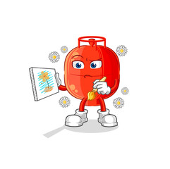 gas cylinder traditional painter cartoon character vector
