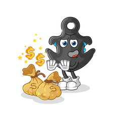 anchor refuse money illustration. character vector