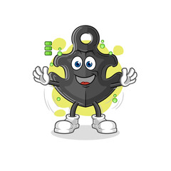 anchor full battery character. cartoon mascot vector