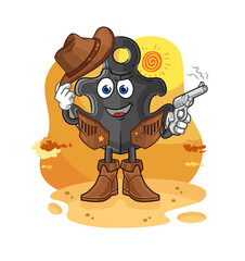 anchor cowboy with gun character vector