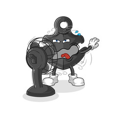 anchor with the fan character. cartoon mascot vector