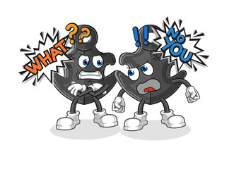 anchor arguing each other cartoon vector