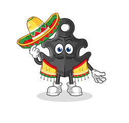 anchor Mexican culture and flag. cartoon mascot vector